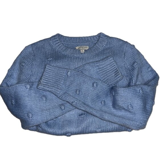 Lucky Brand Blue Bobble Knit Sweater Women’s S Textured Pullover Crew Neck Y2K - Picture 3 of 8